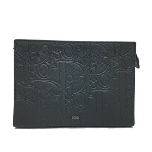 DIOR Triangle Pouch Clutch Bag Shoulder Handbag Gravity Leather at